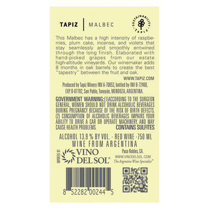 Tapiz Malbec 750ml