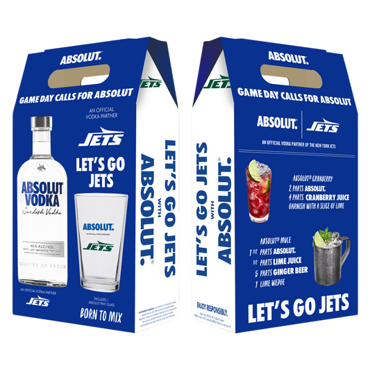 Absolut Vodka 750ml NYJ Gift Set