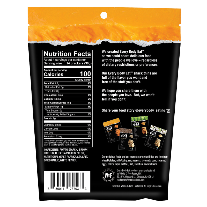 Every Body Eat® CHEESE-LESS Snack Thins 4oz Bag