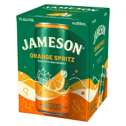 Jameson Orange Spritz Irish Whiskey Cocktail 4pk 12oz Cans 7% ABV
