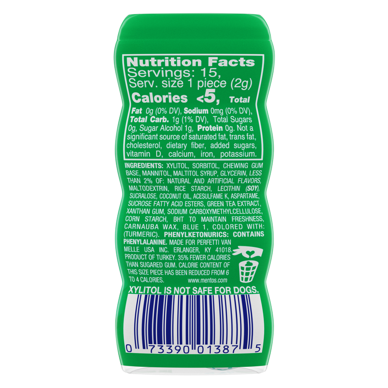 Mentos Pure Fresh Spearmint With Green Tea Sugar-Free Gum 3.5oz