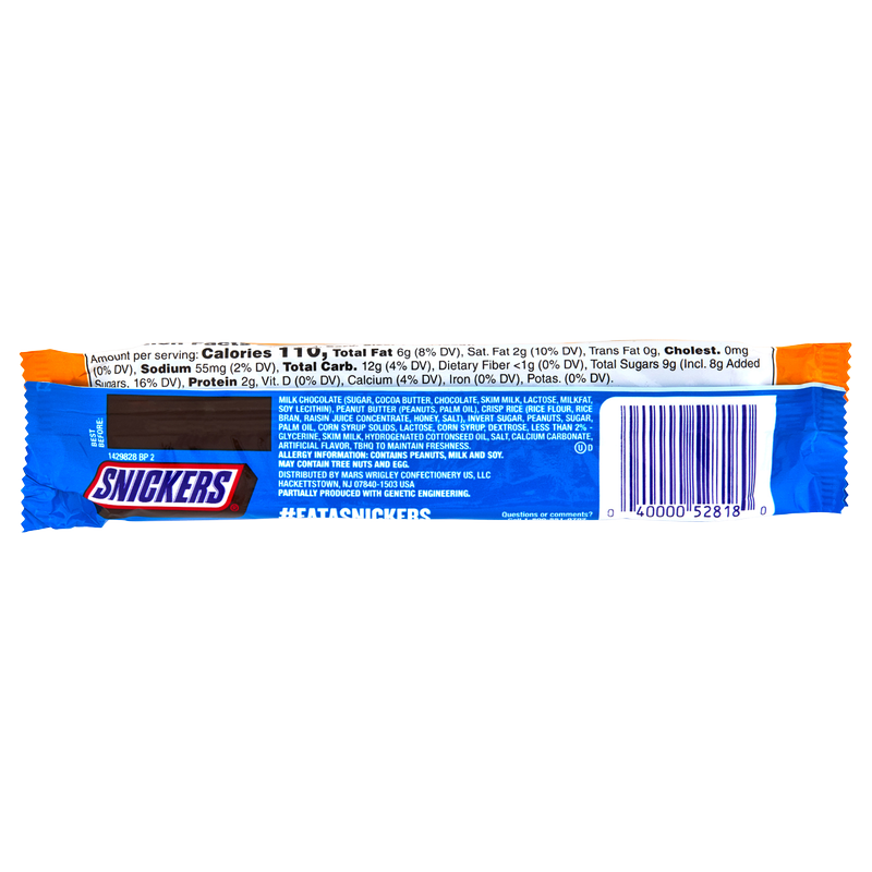 Snickers Crisper Peanut Butter 4pc King Size Bar 3.03oz