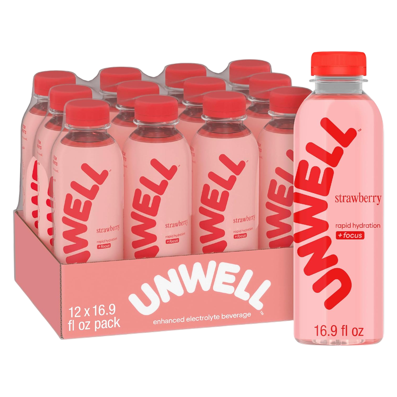 Unwell Strawberry Hydration Drink 12pk 16.9oz Btl