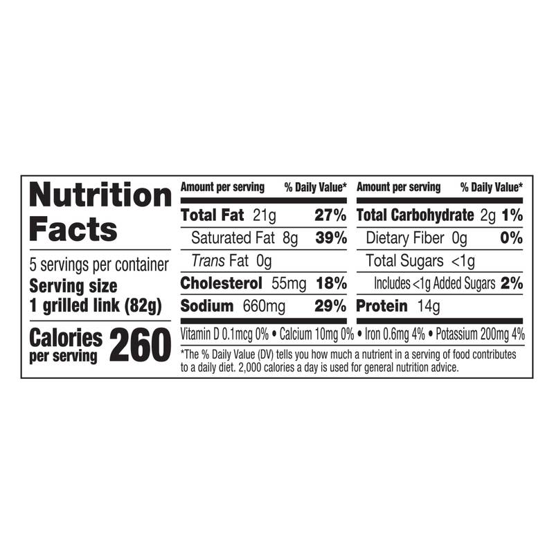 Johnsonville Orginial Bratwurst Sausage, 5ct