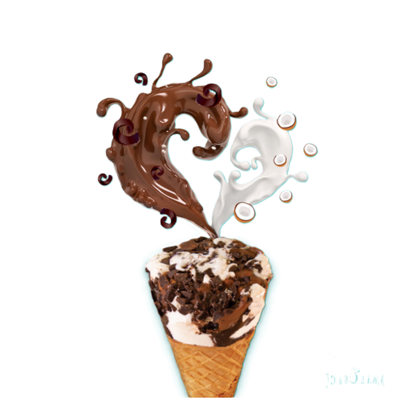 Jolly Llama, Dairy Free Gluten Free Coconut Cream Vanilla Fudge Sundae Cones