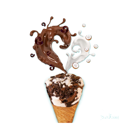 Jolly Llama, Dairy Free Gluten Free Coconut Cream Vanilla Fudge Sundae Cones