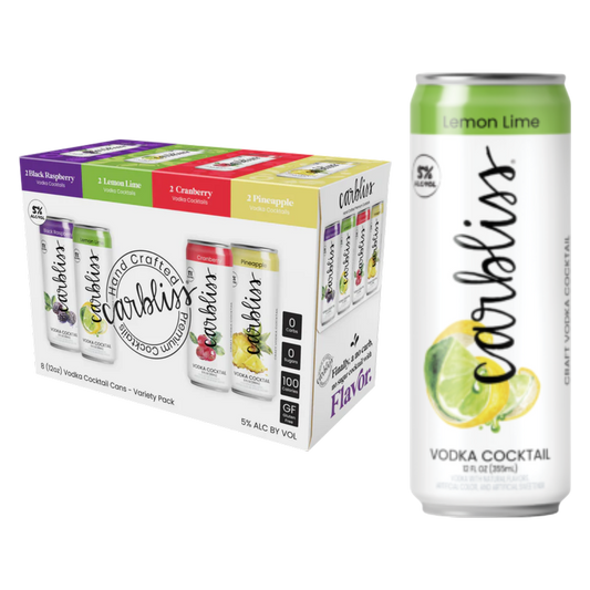 Carbliss Vodka Variety Pack 8pk 12oz Can 5% ABV