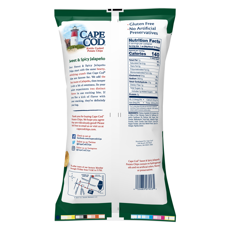 Cape Cod Sweet & Spicy Jalapeno Kettle Cooked Potato Chips 8oz