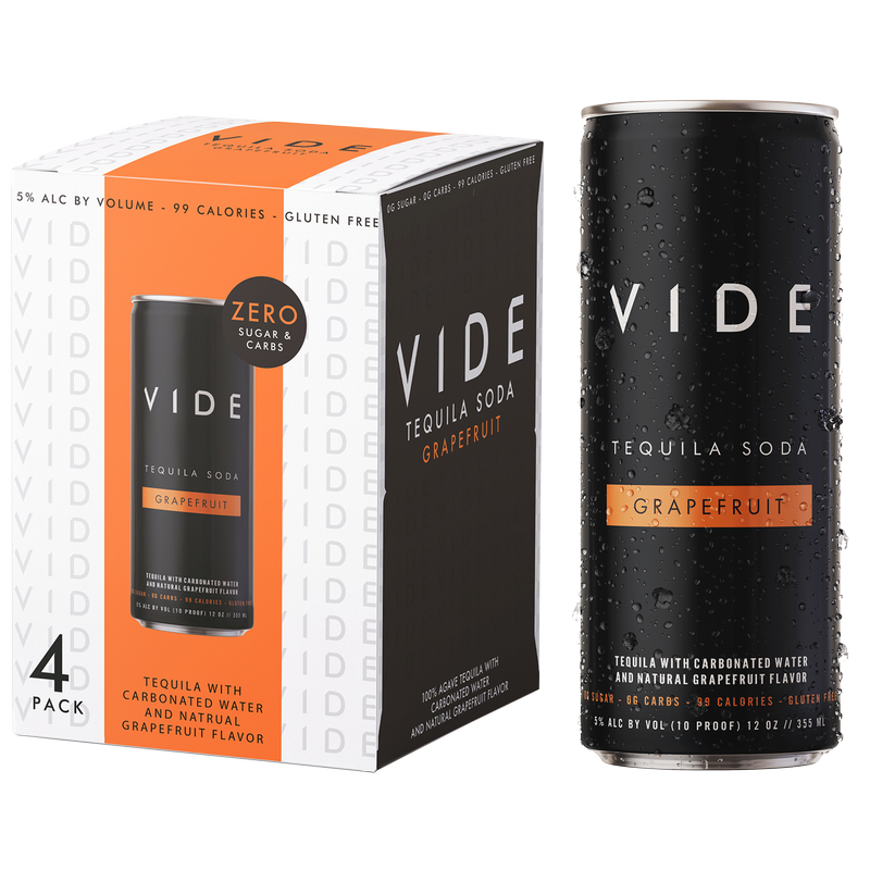 VIDE Grapefruit Tequila Soda 4pk 12oz Can 5% ABV
