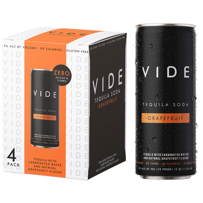 VIDE Grapefruit Tequila Soda 4pk 12oz Can 5% ABV