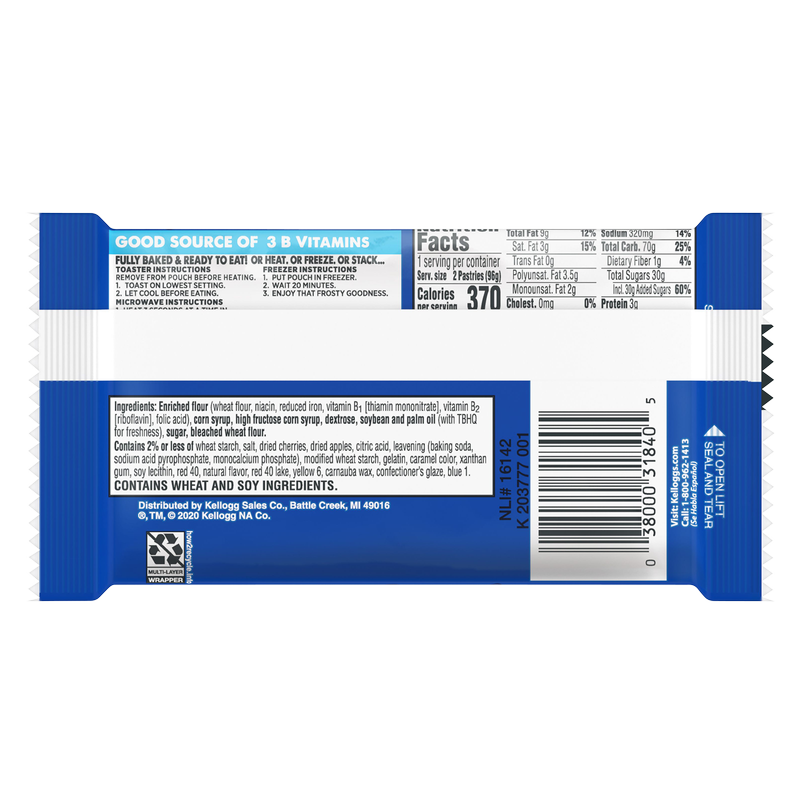 Pop-Tarts Frosted Cherry Breakfast Toaster Pastries 2ct