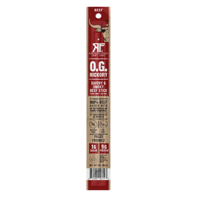 Righteous Felon OG Hickory Beef Meat Stick,  1oz