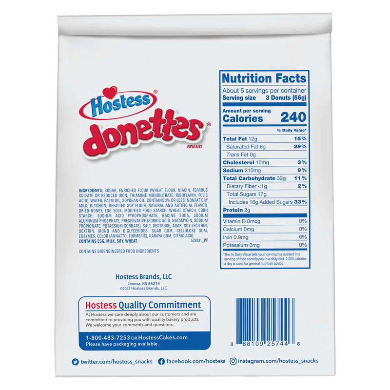 Hostess Donettes Honeybun Donut, 10.5 oz