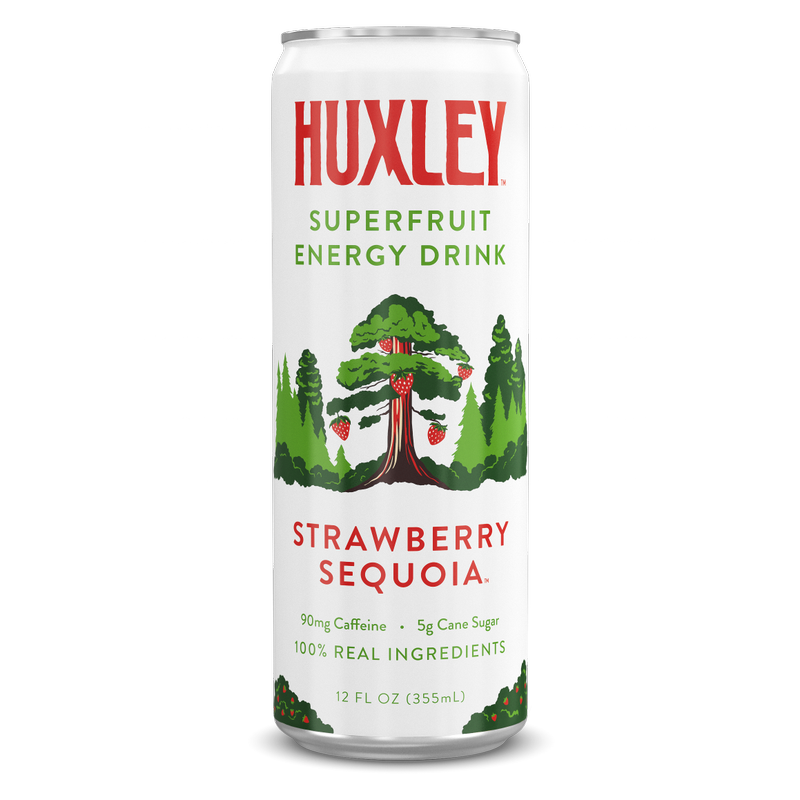 Huxley Strawberry Sequoia Superfruit Energy Drink 12oz Can