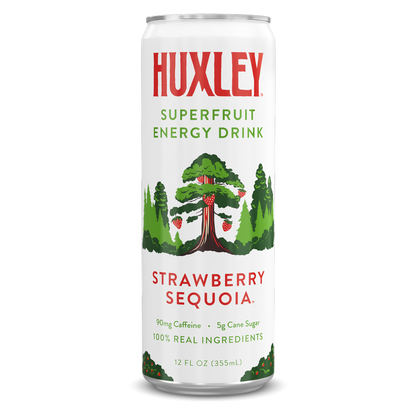 Huxley Strawberry Sequoia Superfruit Energy Drink 12oz Can