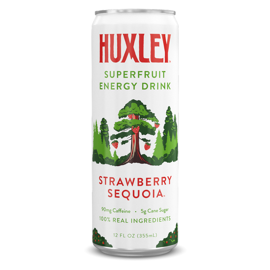 Huxley Strawberry Sequoia Superfruit Energy Drink 12oz Can