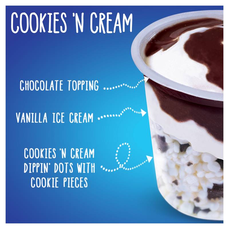 Dippin' Dots Cookies & Cream Ice Cream Sundae Cups 4ct
