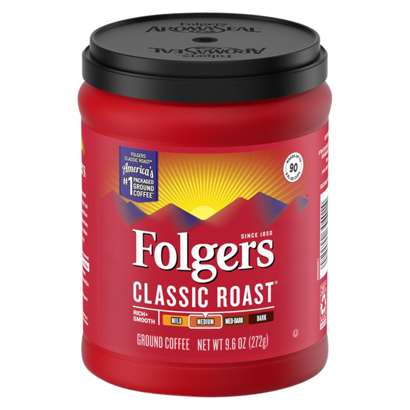 Folgers Classic Roast Coffee 9.6oz Bag