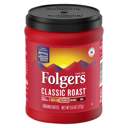Folgers Classic Roast Coffee 9.6oz Bag