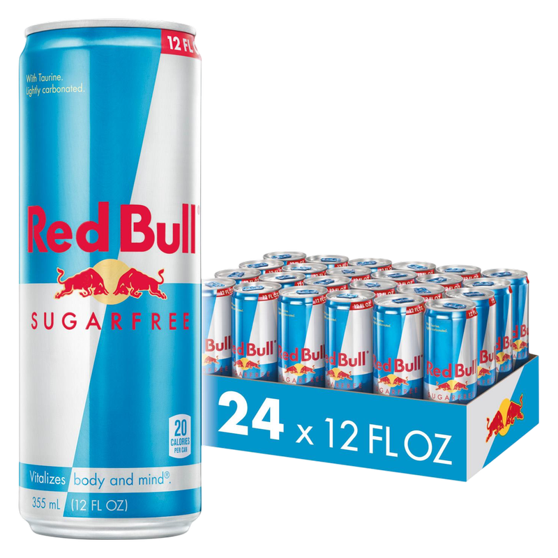 Red Bull Sugar Free Energy Drink 24pk 12oz Can- XL