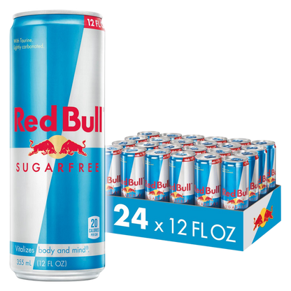 Red Bull Sugar Free Energy Drink 24pk 12oz Can- XL