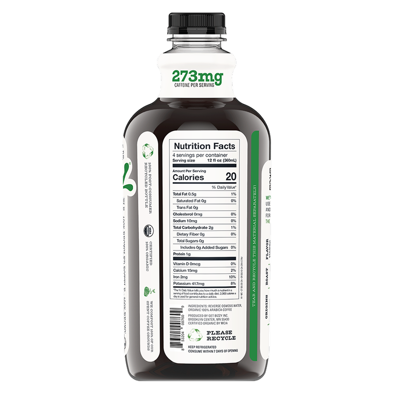 Bizzy Organic Espresso Blend Cold Brew Coffee 48oz Btl