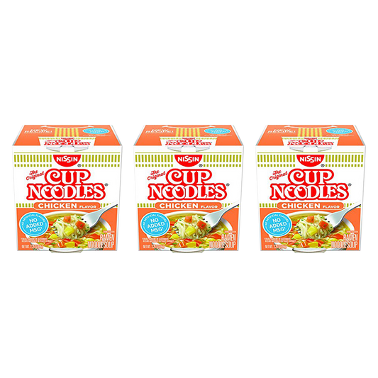 Nissin Cup Noodles Chicken Flavor Ramen Noodle Soup Bundle
