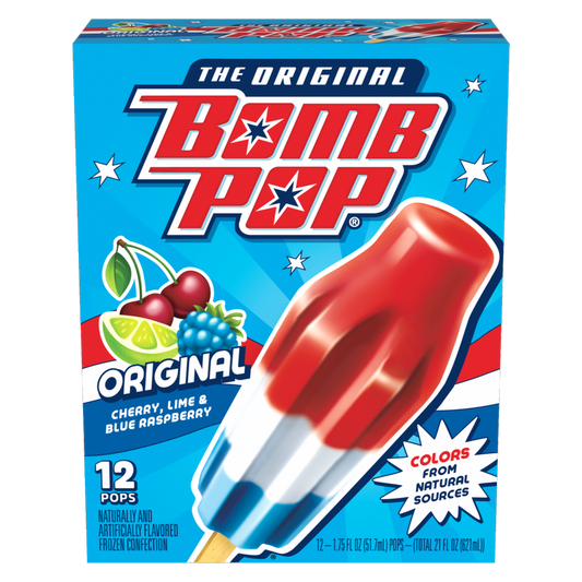 Bomb Pop Original Ice Pop, 12 Pack