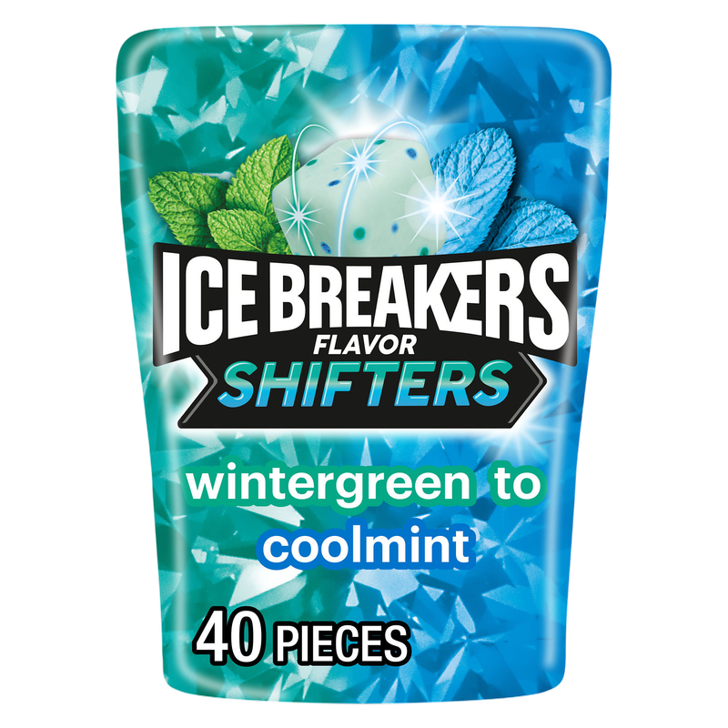 Ice Breakers Flavor Shifters Wintergreen to Coolmint Flavors Sugar-Free Gum Bottle Pack, 3.24 oz