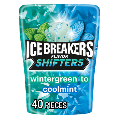 Ice Breakers Flavor Shifters Wintergreen to Coolmint Flavors Sugar-Free Gum Bottle Pack, 3.24 oz
