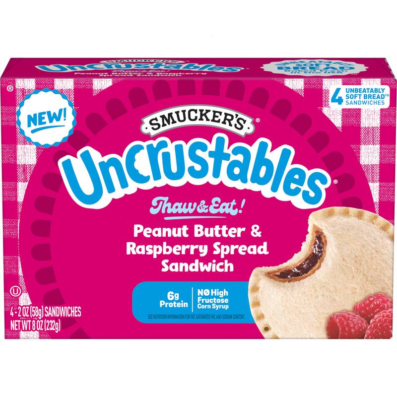 Smucker Frozen Uncrustables PB & Raspberry Sandwich 4ct