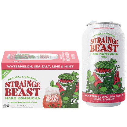 Strainge Beast Watermelon Sea Salt Lime Mint Kombucha 6pk 12oz