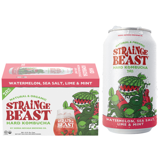 Strainge Beast Watermelon Sea Salt Lime Mint Kombucha 6pk 12oz