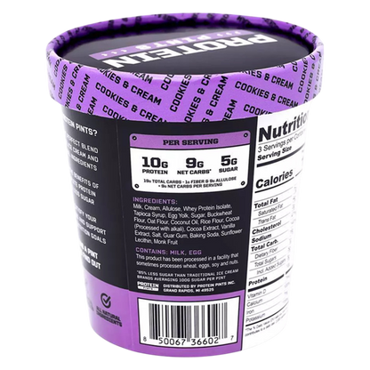 Protein Pints Cookies & Cream Protein Ice Cream 16oz