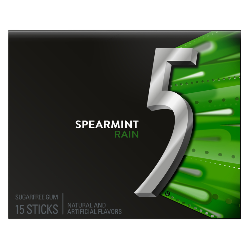 5 GUM Spearmint Rain Sugar Free Chewing Gum