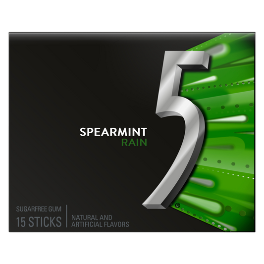 5 GUM Spearmint Rain Sugar Free Chewing Gum