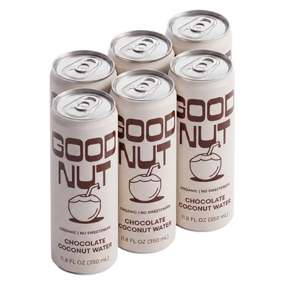 Good Nut Premium Organic Chocolate Coconut Water 11.8oz Can, DC 6 pack