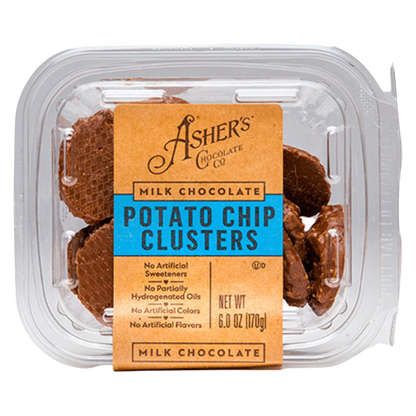 Asher's Milk Chocolate Potato Chip Clusters, 6oz