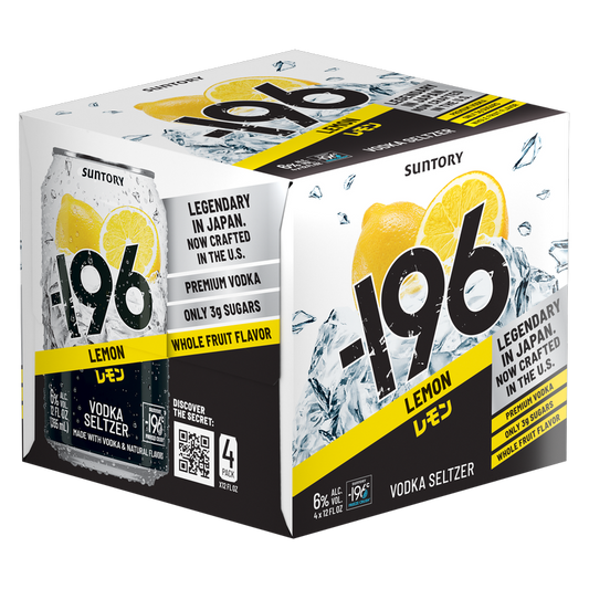 Suntory -196 Lemon RTD 4pk 355ml Can 6% ABV