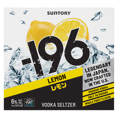 Suntory -196 Lemon RTD 4pk 355ml Can 6% ABV