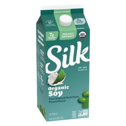 Silk Organic Unsweet Soy Milk 1/2 Gallon