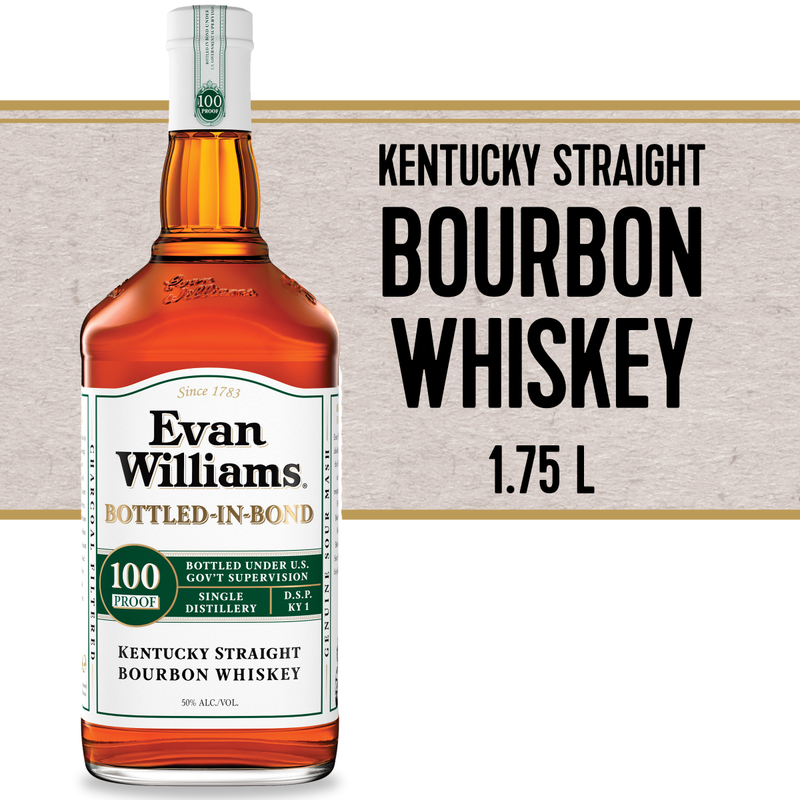 Evan Williams White Label Bourbon BIB 100pf 1.75L