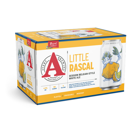 Avery Little Rascal Belgian White Ale 6pk 12oz Can 4.5% ABV