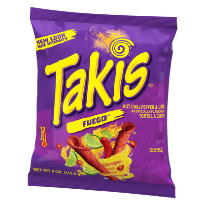 Takis Fuego Hot Chili Pepper & Lime Tortilla Chips 4oz