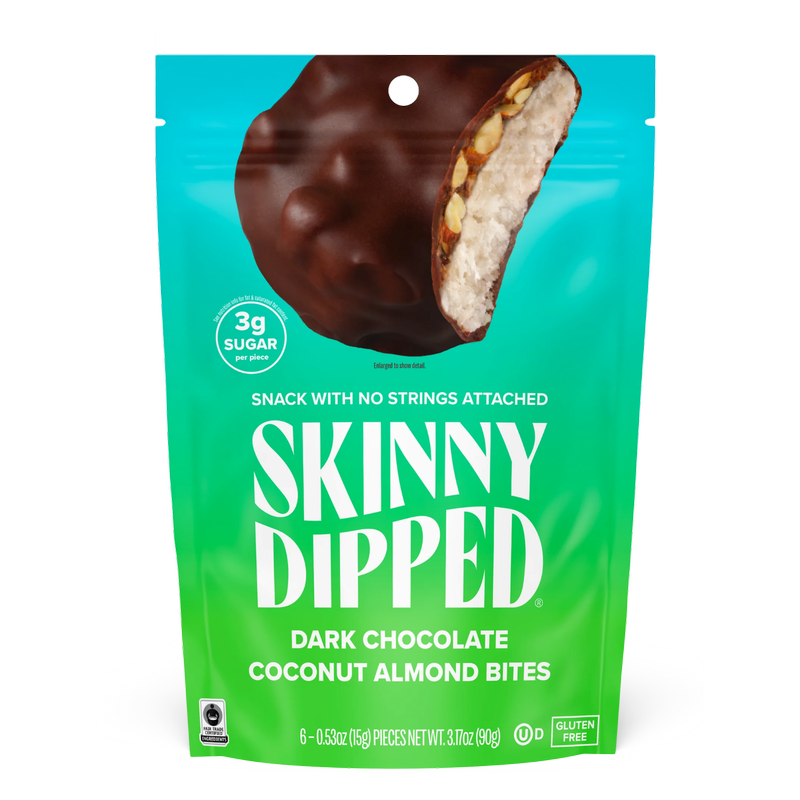 SkinnyDipped Dark Chocolate Cocount Almond Bites, 3.17 oz