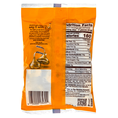 Hershey's Kisses Milk Chocolate with Almonds Candy 5.3oz
