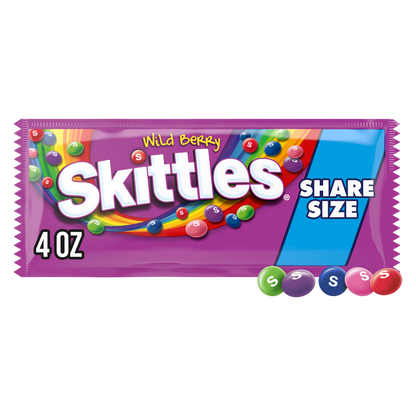 SKITTLES Wild Berry Chewy Candy, Share Size, 4 oz Bag