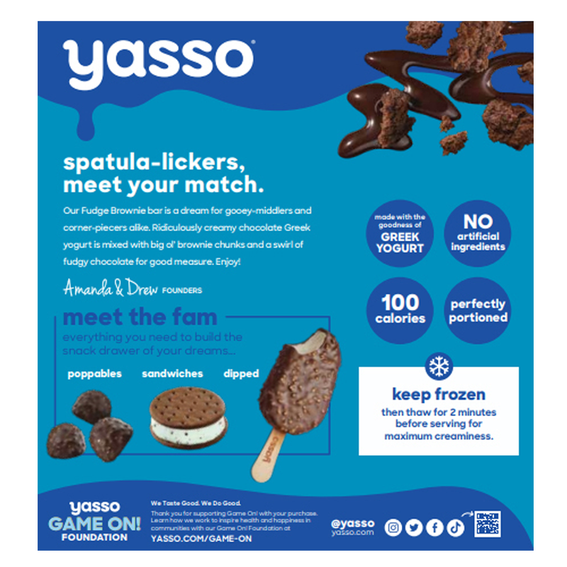 Yasso Greek Yogurt Fudge Brownie Bar 4ct