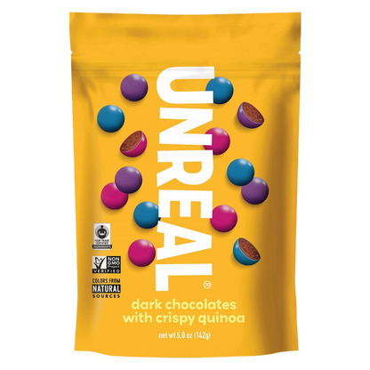 Unreal Crispy Quinoa Chocolate Gems Dark Chocolate, 5oz