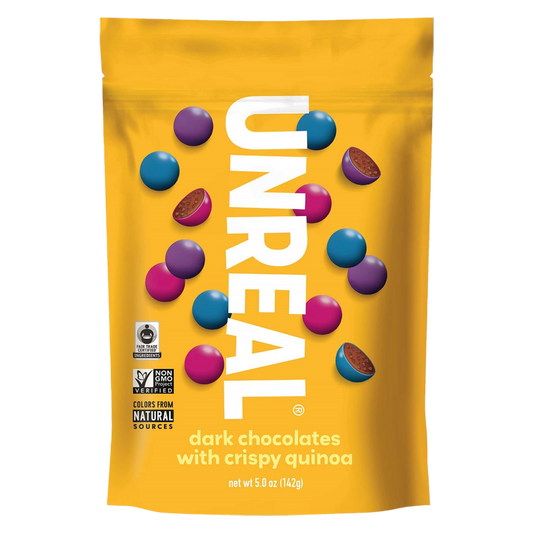 Unreal Crispy Quinoa Chocolate Gems Dark Chocolate, 5oz